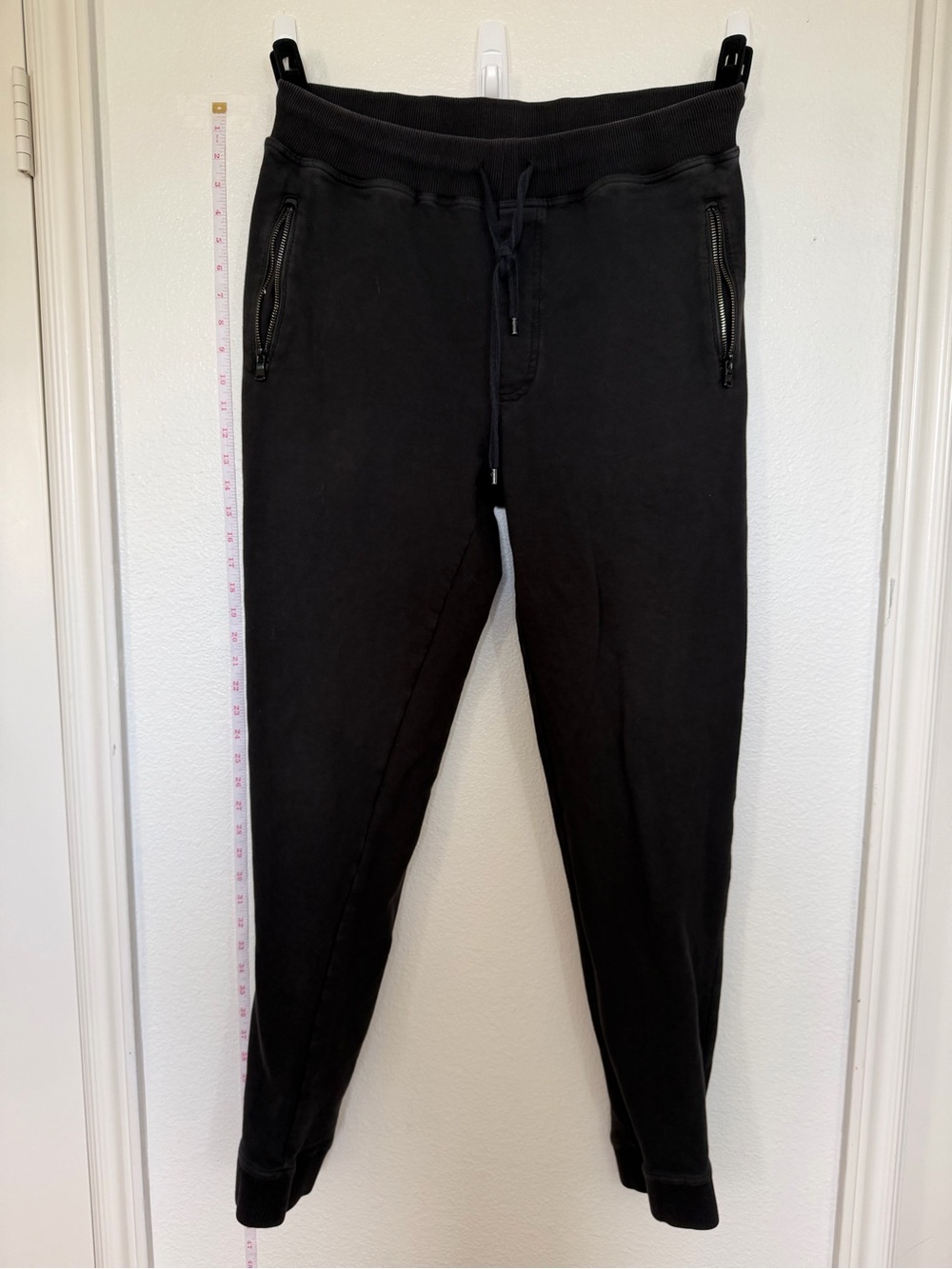 Michael Kors Black Drawstring Jogger Sweatpants with Zipper Pockets